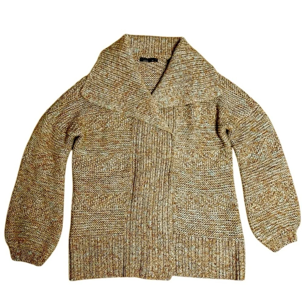 Prana Suki Duster Cardigan Chunky Open Front Antique Bronze Medium